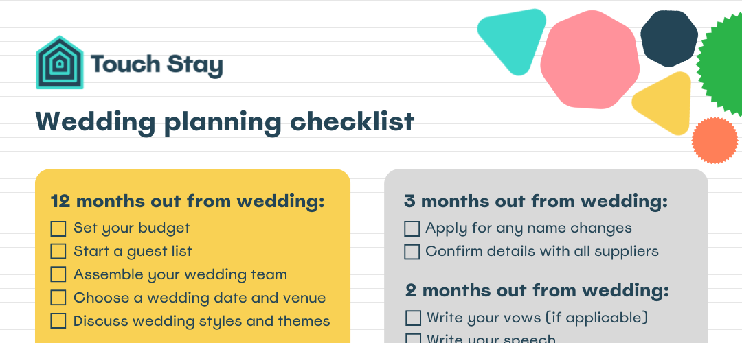 A Full Wedding Planning Checklist and Timeline for 2024  Touch Stay