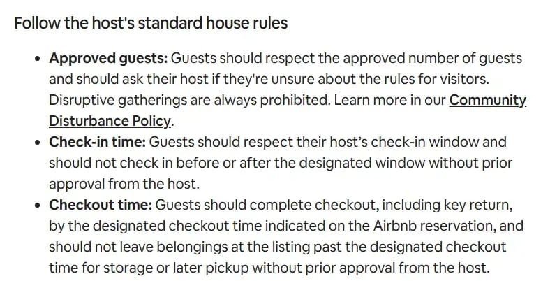 Airbnb ground rules for weddings