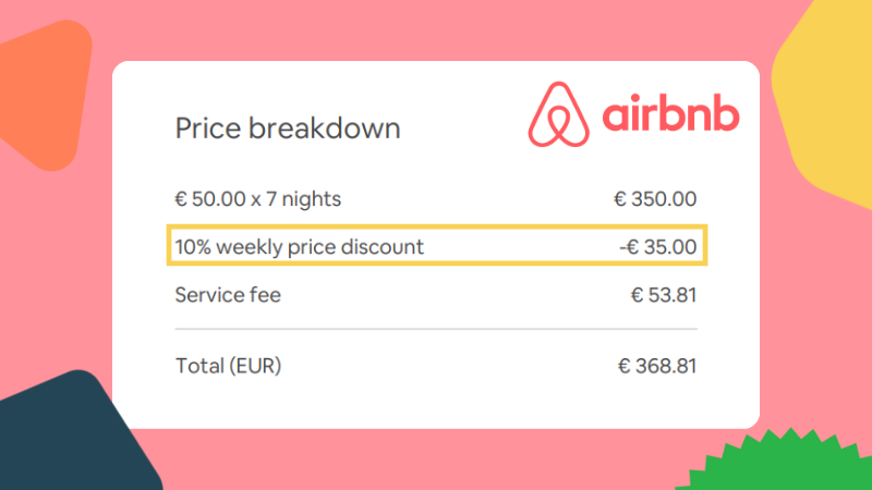 Airbnb weekly discount