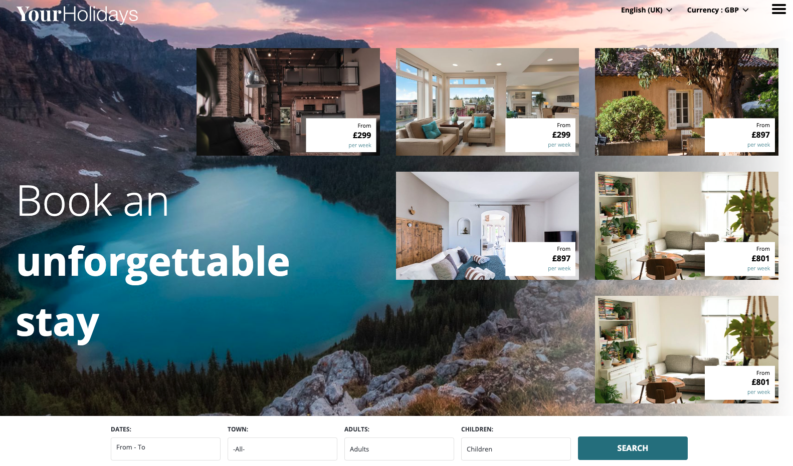 Avantio website templates for short-term vacation rentals