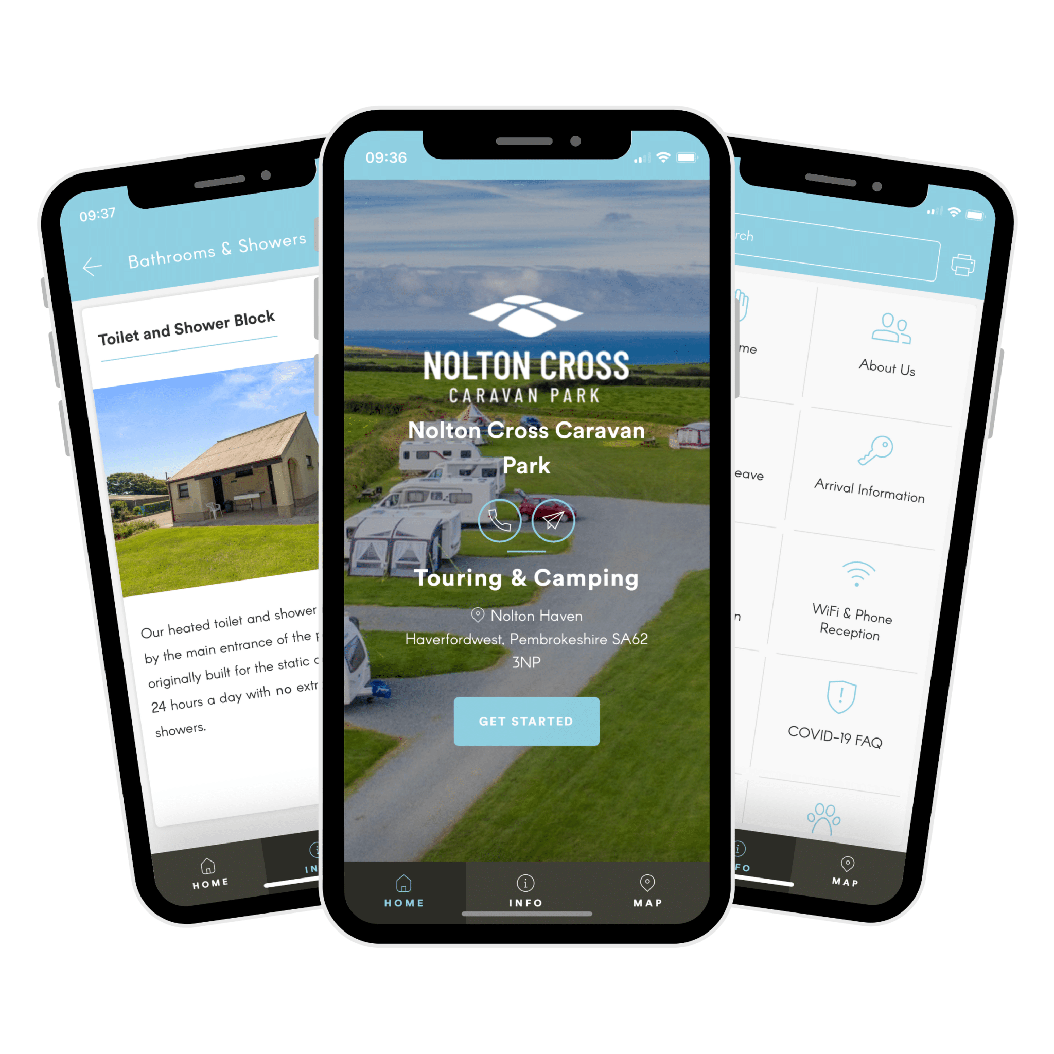 Screenshot of Nolton Cross Caravan Park Digital Guidebook