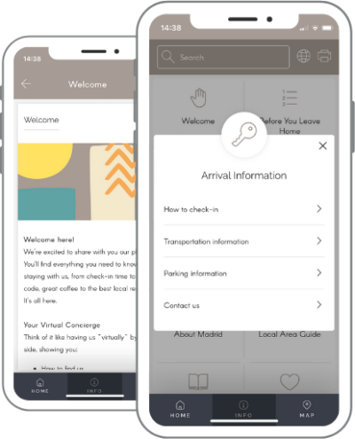 Olala screenshots – subcat & info welcome book for vacation rentals