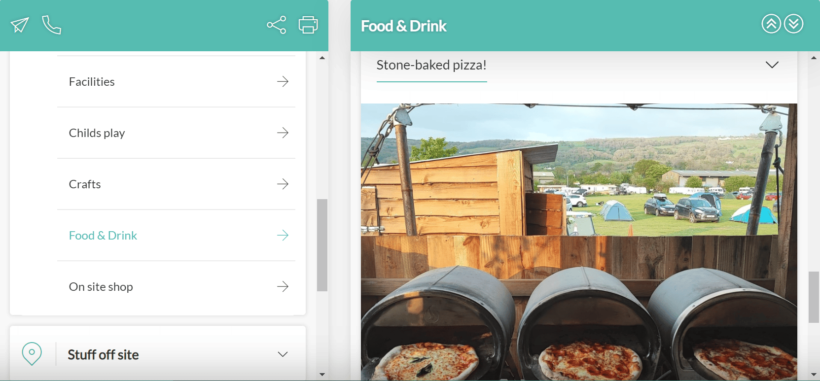 Petruth Paddocks Campsite Screenshot of Food & Drink