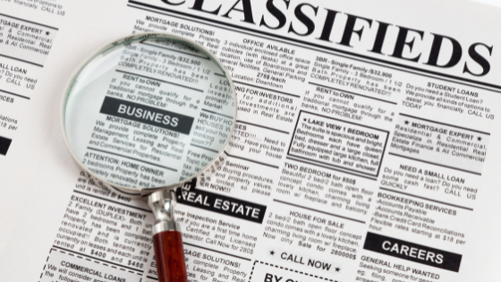 Classified newspaper advertising was how accommodation was advertised before the internet