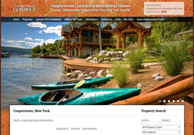 Vacation Rental Website Builder Cooperstown Luxury