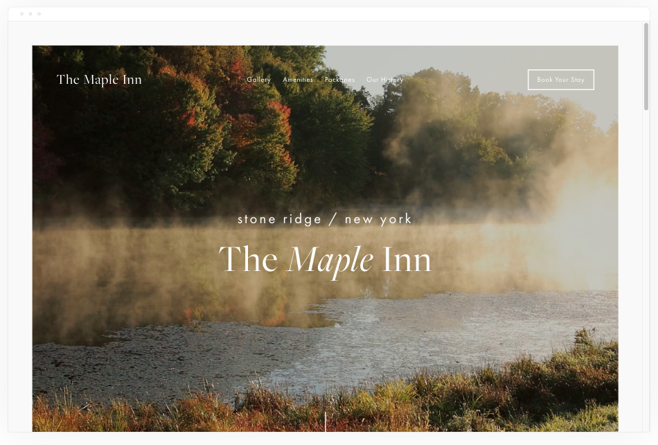 Maple website templates for short-term vacation rentals