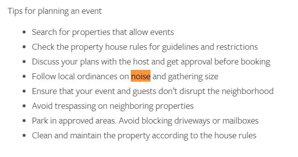 Vrbo house rules for weddings