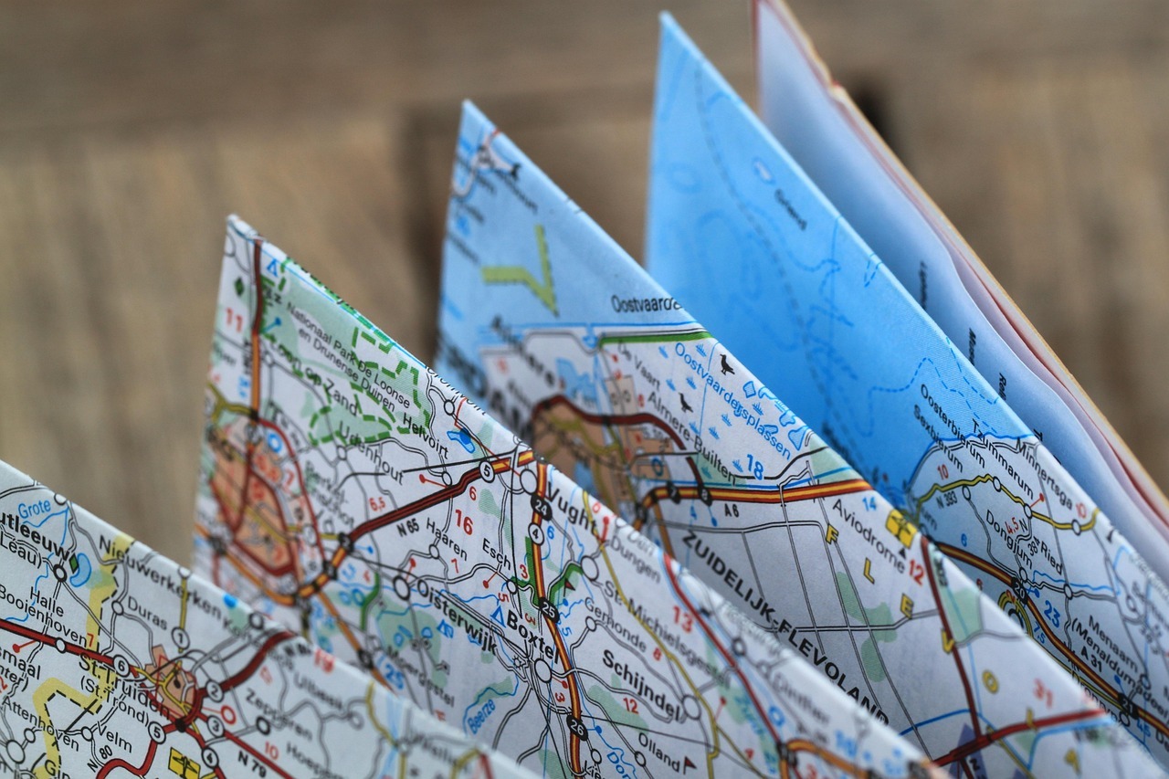 A folded hiking map