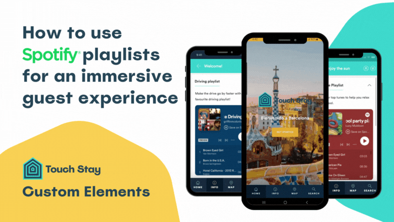 Use our Spotify Custom Element to weave music into your guests' stay